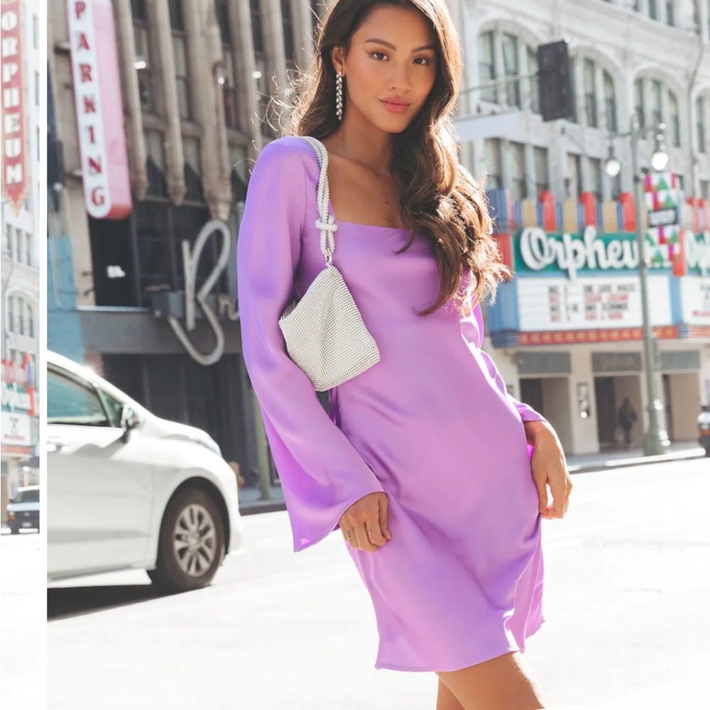 NEW VICI Elegant Purple Satin Dress